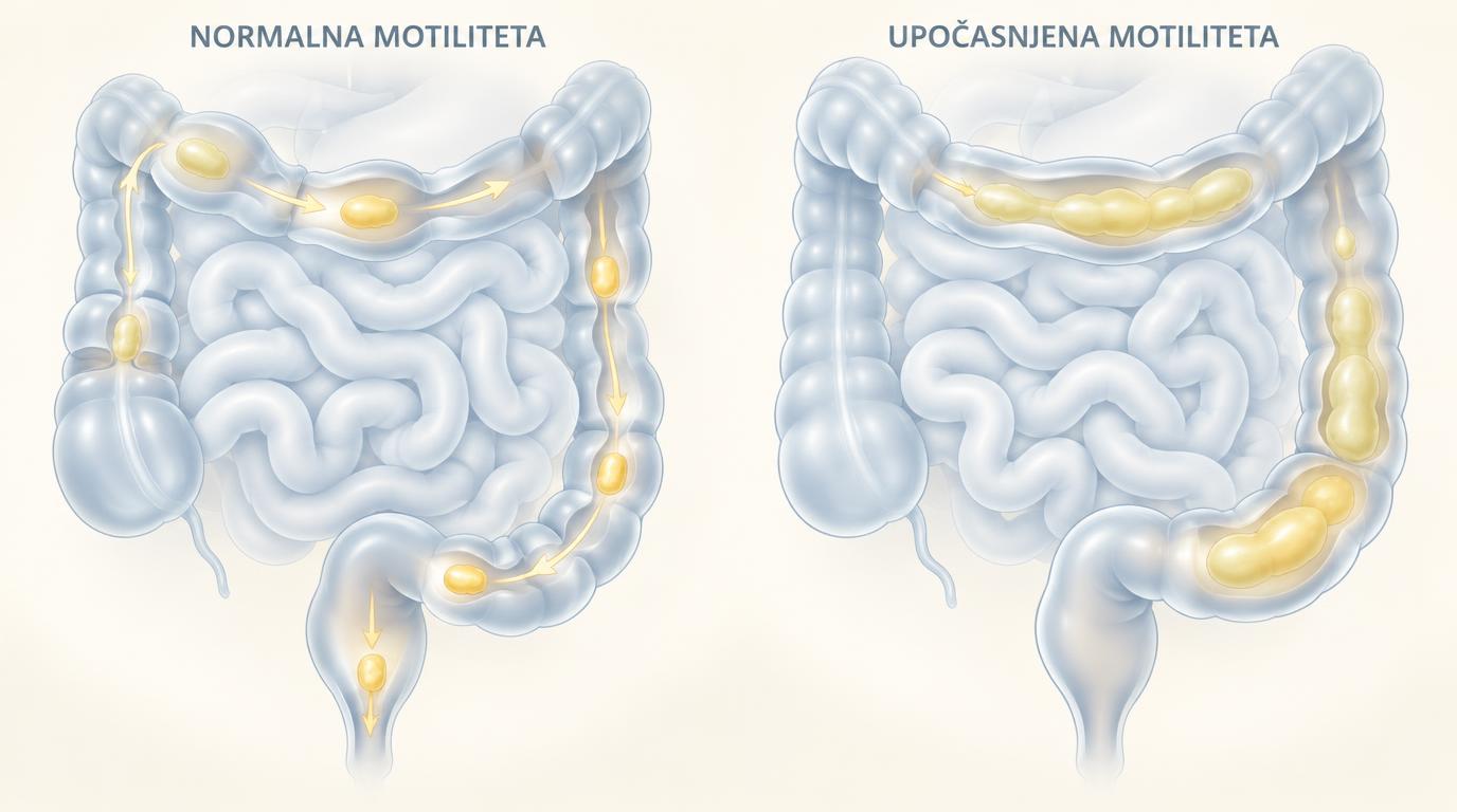 Primerjava normalne in upočasnjene prebavne motilitete