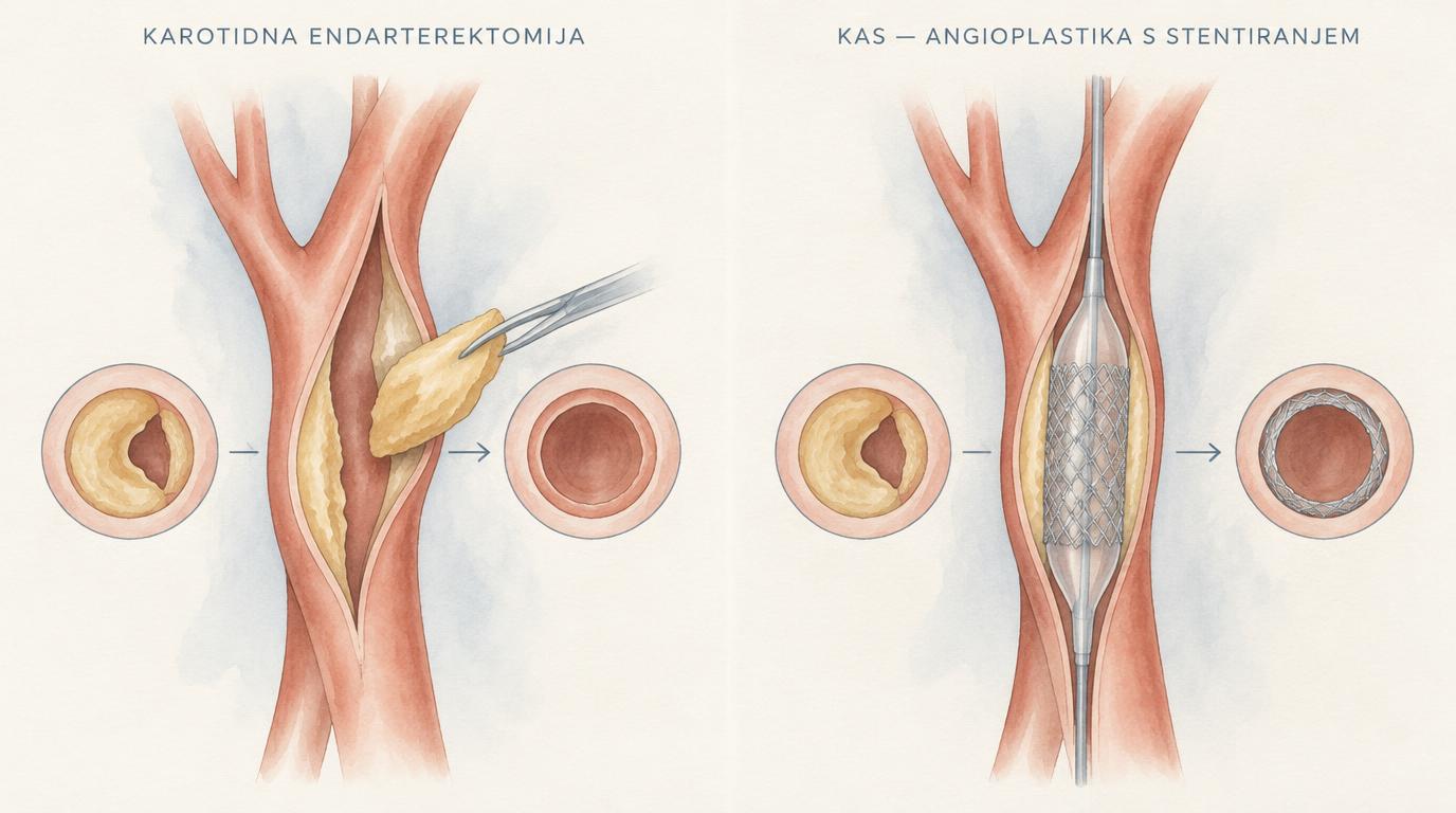 Primerjava karotidne endarterektomije in karotidne angioplastike s stentiranjem